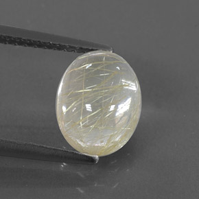 2.45克拉天然黄色金红石石英，透明，9.1×7.1毫米，透明/半透明