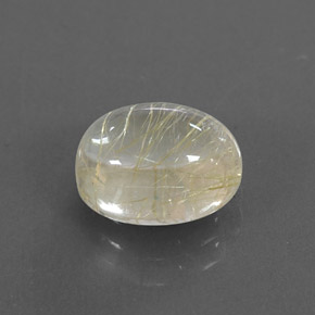 2.45克拉天然黄色金红石石英，透明，9.1×7.1毫米，透明/半透明