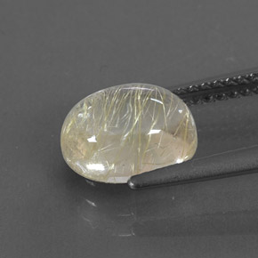 2.45克拉天然黄色金红石石英，透明，9.1×7.1毫米，透明/半透明