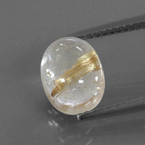 2.72克拉天然黄色金红石石英，透明，9.2×7.2毫米，透明/半透明