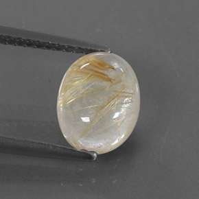 1.97克拉天然黄色金红石石英，透明，9.1×7.1毫米，透明/半透明
