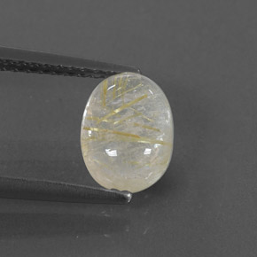 1.61克拉天然黄色金红石石英，透明，8.2×6.1毫米，透明/半透明