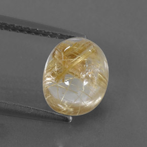 2.29克拉天然黄色金红石石英，透明，8.8×7毫米，透明/半透明
