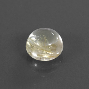1.43克拉天然黄色金红石石英，圆形切割，7.00毫米，透明