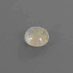 1.27克拉天然黄色金红石石英，圆形切割，6.95毫米，透明