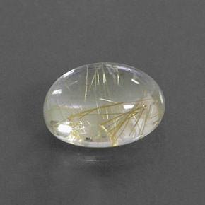 2.04克拉天然黄色金红石石英，椭圆形切割，9.1×7.1毫米，透明
