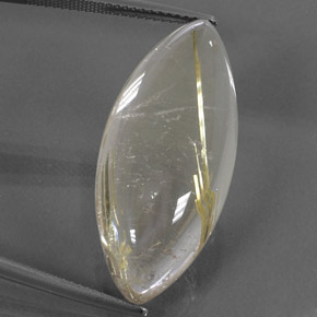26.24克拉天然黄金色金红石石英，马眼形，31.5×13.8毫米，透明