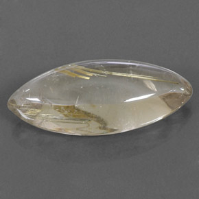 26.24克拉天然黄金色金红石石英，马眼形，31.5×13.8毫米，透明