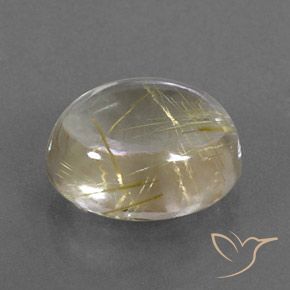 5.04克拉天然金红石石英，椭圆形，透明