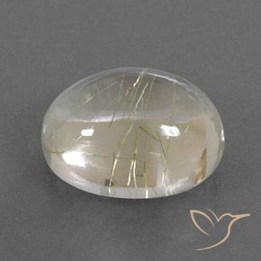 5.43克拉天然金红石石英，椭圆形，透明