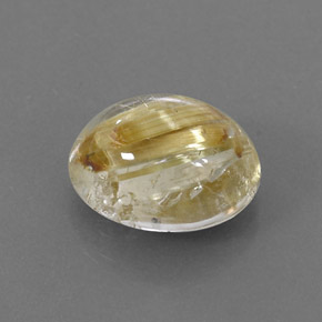 4.46克拉天然黄色金红石石英，椭圆形切割，11.9×9.7毫米，透明