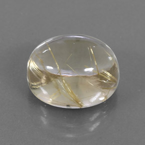 7.12克拉天然黄色金红石石英，椭圆形切割，12.3×10毫米，透明