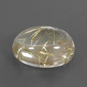 7.87克拉天然黄色金红石石英，椭圆形切割，14.8×11.3毫米，透明