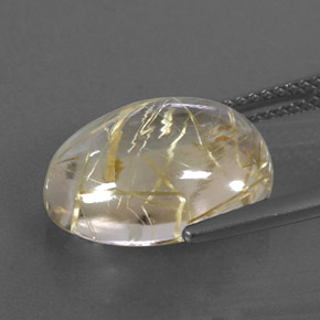 7.87克拉天然黄色金红石石英，椭圆形切割，14.8×11.3毫米，透明