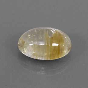 5.68克拉天然黄色金红石石英，椭圆形切割，13.8×10毫米，透明