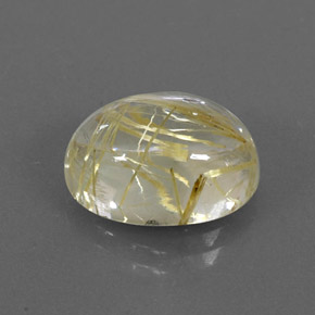 7.25克拉天然黄色金红石石英，椭圆形切割，13.8×10.1毫米，透明