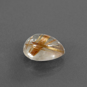 2.11克拉天然黄色金红石石英，透明，9.7×7毫米，透明/半透明