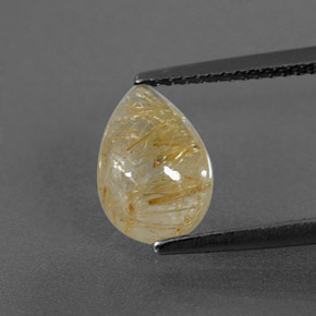 2.35克拉天然黄色金红石石英，透明，10×7.1毫米，透明/半透明
