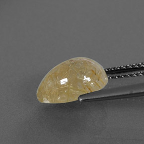 2.35克拉天然黄色金红石石英，透明，10×7.1毫米，透明/半透明