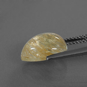 3.53克拉天然黄色金红石石英，透明，11.7×8毫米，透明/半透明