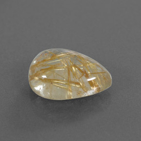 4.25克拉天然黄色金红石石英，透明，12.8×9.1毫米，透明/半透明