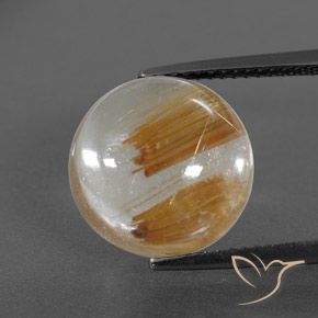 8.46ct 天然 透明和金青铜 金红石石英, 圆形的, 透明/半透明