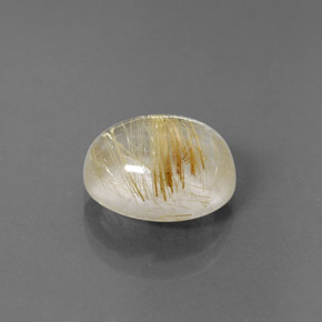 5.21克拉天然黄色金红石石英，透明，11.9×9.8毫米，透明/半透明