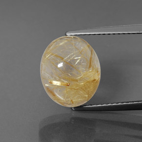 6.00克拉天然黄色金红石石英，透明，12.1×10.1毫米，透明/半透明