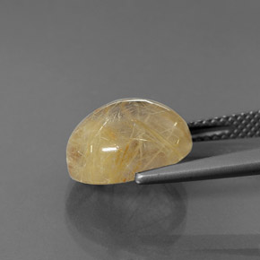 6.00克拉天然黄色金红石石英，透明，12.1×10.1毫米，透明/半透明