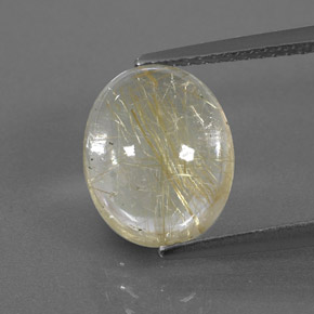 3.92克拉天然黄色金红石石英，透明，11.1×9.1毫米，透明/半透明