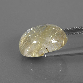3.92克拉天然黄色金红石石英，透明，11.1×9.1毫米，透明/半透明