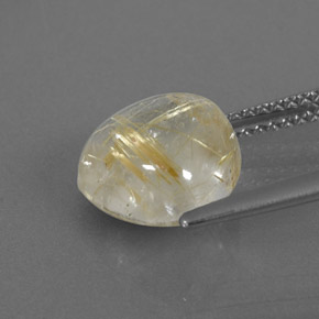 3.69克拉天然黄色金红石石英，透明，9.8×9.8毫米，透明/半透明