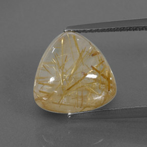 5.25克拉天然黄色金红石石英，透明，11.1×11毫米，透明/半透明