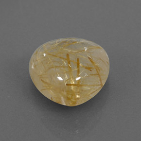 5.25克拉天然黄色金红石石英，透明，11.1×11毫米，透明/半透明