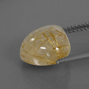 5.25克拉天然黄色金红石石英，透明，11.1×11毫米，透明/半透明