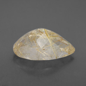 8.34克拉天然黄色金红石石英，透明，17.7×11毫米，透明/半透明