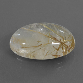 18.47克拉天然金色金红石石英，椭圆形切割，21.7×14.5毫米，透明