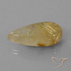 18.69克拉天然金红石石英，梨形，透明