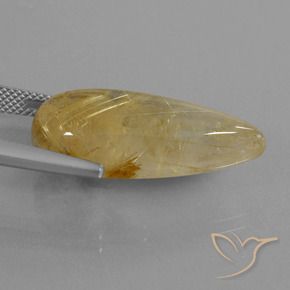 18.69克拉天然金红石石英，梨形，透明