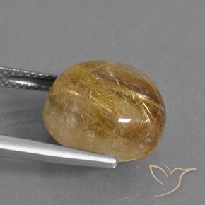 10.53克拉天然金红石石英，圆形的，半透明