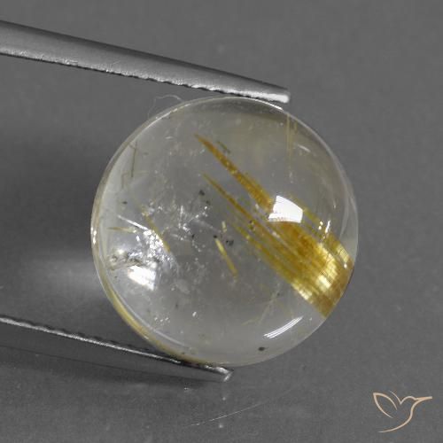 10.11ct 天然 托斯卡纳黄 金红石石英, 圆形的, 透明