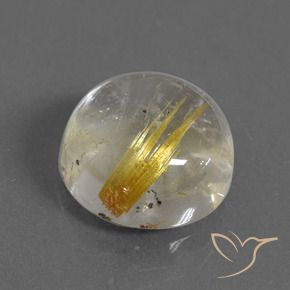 10.11克拉天然金红石石英，圆形的，透明