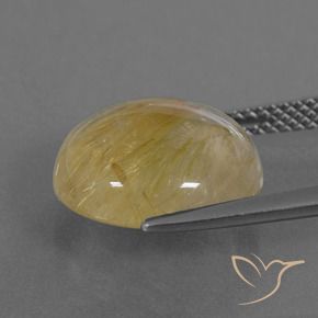 7.25克拉天然金红石石英，圆形的，透明