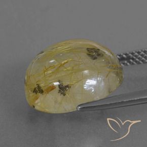 8.90克拉天然金红石石英，圆形的，透明