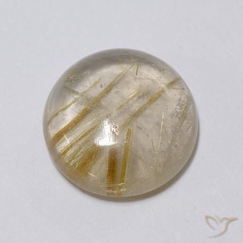 6.24克拉天然金红石石英，圆形的，透明