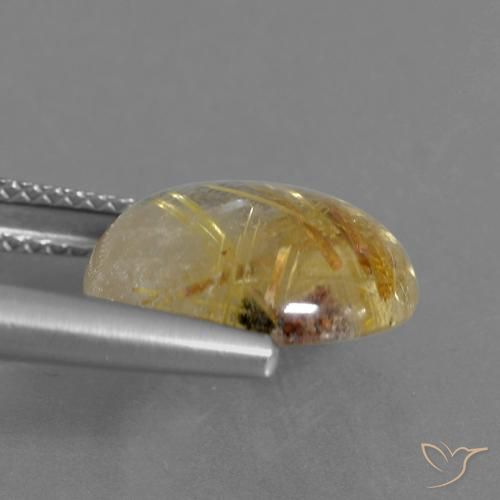 6.12克拉天然金红石石英，圆形的，透明