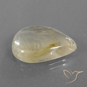 15.49克拉天然金红石石英，梨形，透明