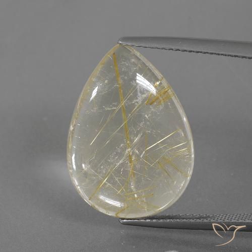 12.47ct 天然 托斯卡纳黄 金红石石英, 梨形, 透明