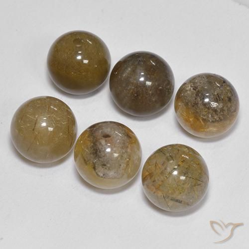 21.41克拉天然金红石石英，球形，半透明