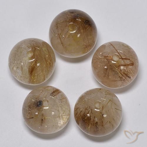 25.32克拉天然金红石石英，球形，透明